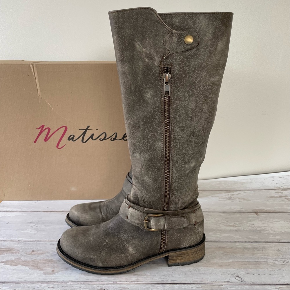 Matisse Grounded Brown Leather Boots, size 7M